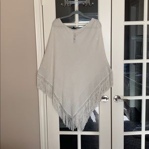 Shimmer fringe poncho